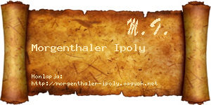 Morgenthaler Ipoly névjegykártya
